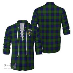 ScotsTee Shop Scottish Dundas Modern Clan Crest Tartan Mens Scottish Jacobite Ghillie Casual Shirt