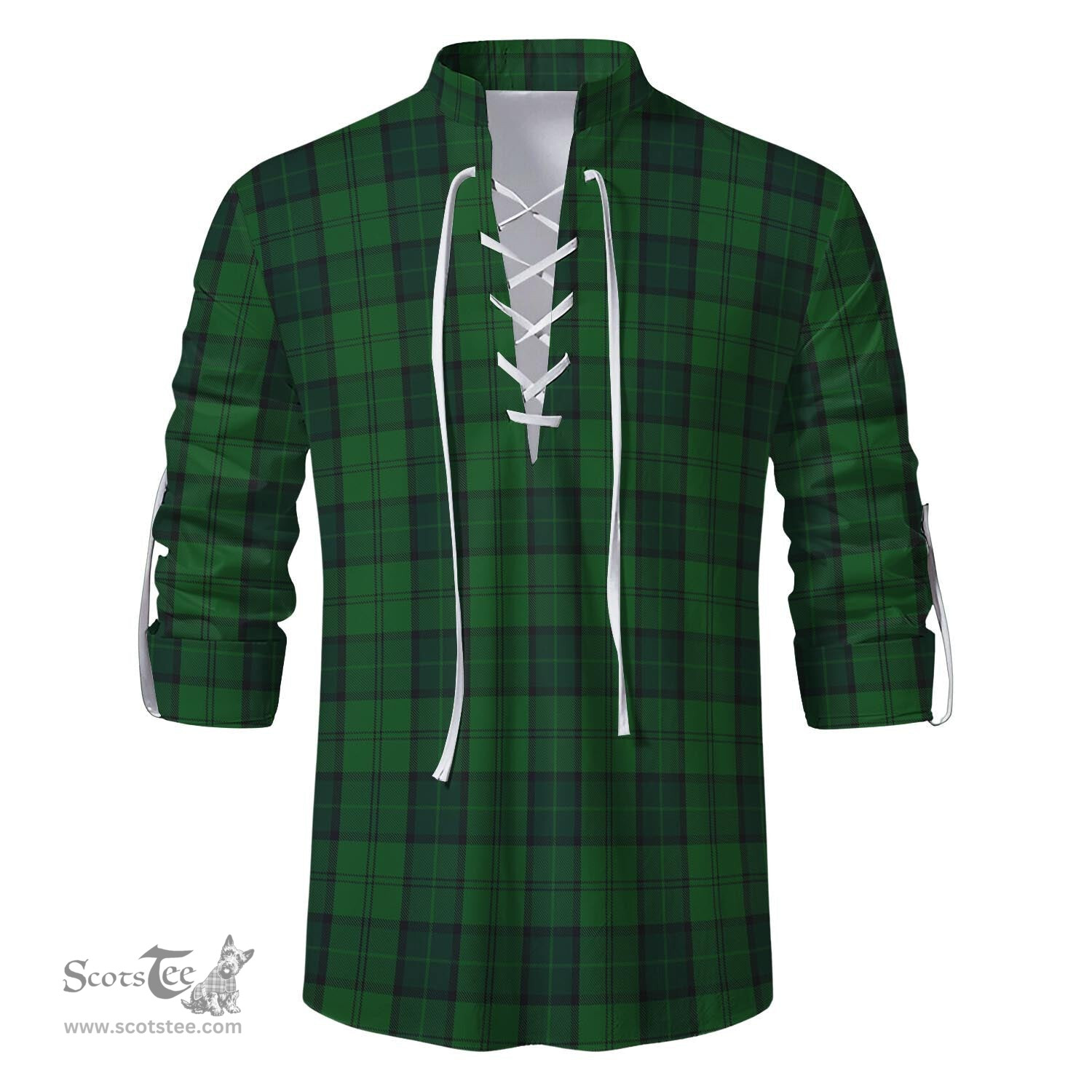 ScotsTee Shop Scottish Dunbar Hunting Clan Tartan Mens Scottish Jacobite Ghillie Casual Shirt