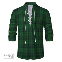 ScotsTee Shop Scottish Dunbar Hunting Clan Tartan Mens Scottish Jacobite Ghillie Casual Shirt
