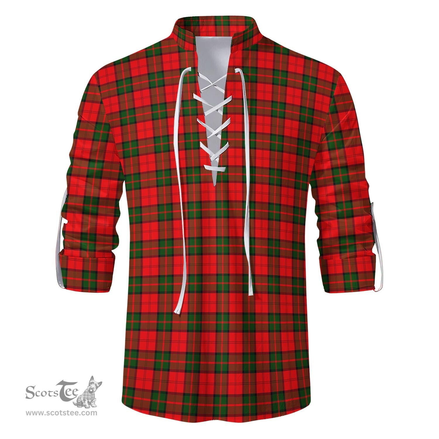 ScotsTee Shop Scottish Dunbar Modern Clan Tartan Mens Scottish Jacobite Ghillie Casual Shirt