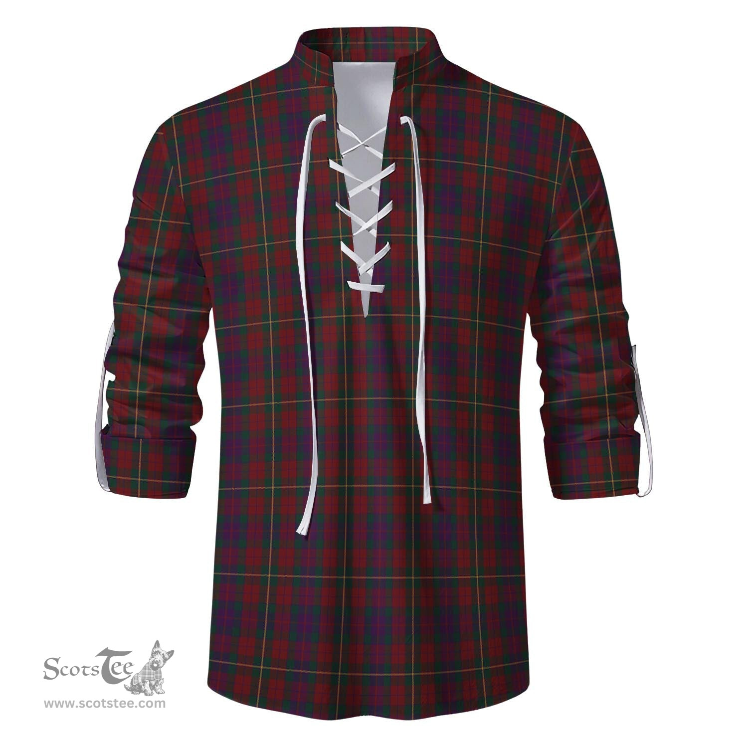 ScotsTee Shop Scottish Clare County Ireland Clan Tartan Mens Scottish Jacobite Ghillie Casual Shirt