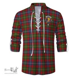 ScotsTee Shop Scottish Forrester or Foster Clan Crest Tartan Mens Scottish Jacobite Ghillie Casual Shirt