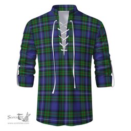 ScotsTee Shop Scottish Donnachaidh Clan Tartan Mens Scottish Jacobite Ghillie Casual Shirt