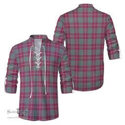 ScotsTee Shop Scottish Crawford Ancient Clan Tartan Mens Scottish Jacobite Ghillie Casual Shirt
