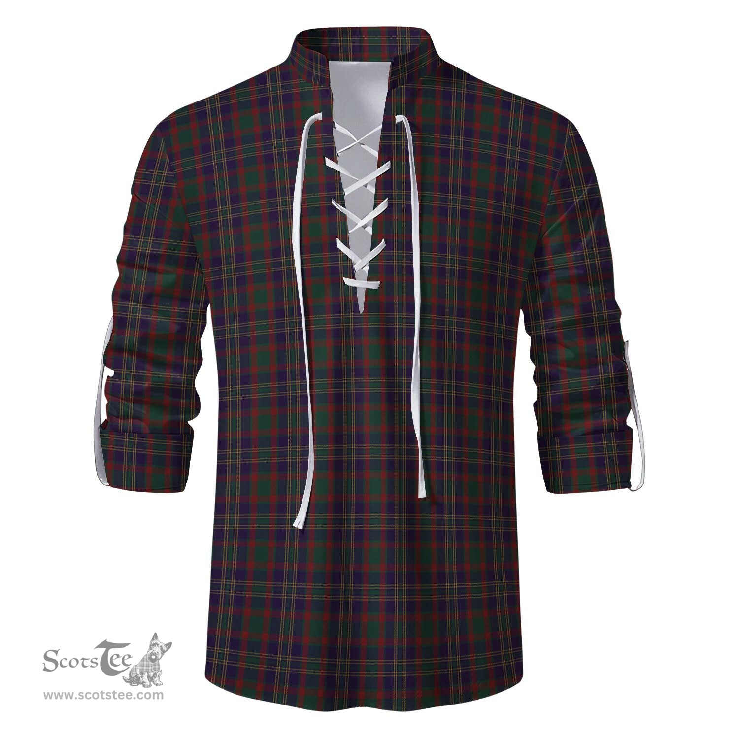 ScotsTee Shop Scottish Cork County Ireland Clan Tartan Mens Scottish Jacobite Ghillie Casual Shirt