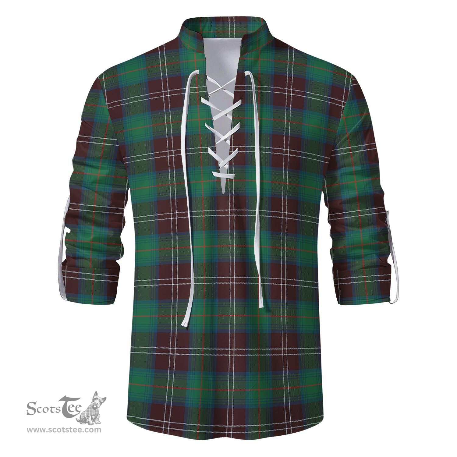 ScotsTee Shop Scottish Chisholm Hunting Ancient Clan Tartan Mens Scottish Jacobite Ghillie Casual Shirt