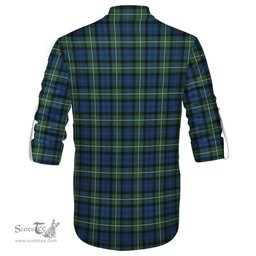 ScotsTee Shop Scottish Forbes Ancient Clan Crest Tartan Mens Scottish Jacobite Ghillie Casual Shirt