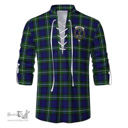 ScotsTee Shop Scottish Forbes Modern Clan Crest Tartan Mens Scottish Jacobite Ghillie Casual Shirt