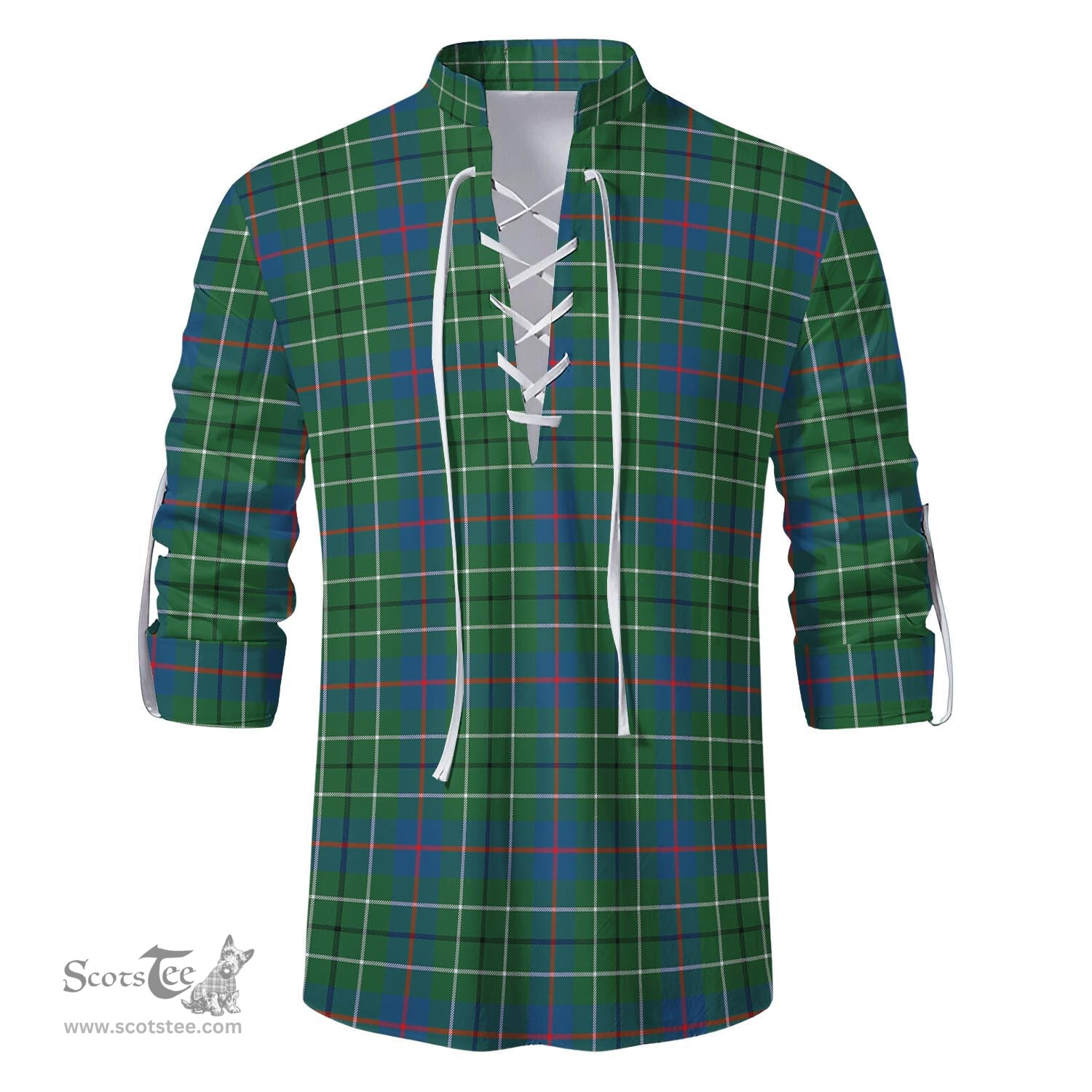 ScotsTee Shop Scottish Duncan Ancient Clan Tartan Mens Scottish Jacobite Ghillie Casual Shirt