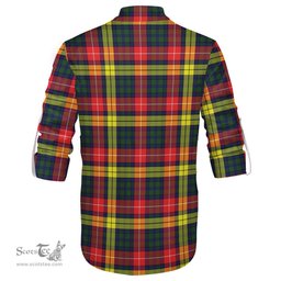 ScotsTee Shop Scottish Dewar Clan Crest Tartan Mens Scottish Jacobite Ghillie Casual Shirt