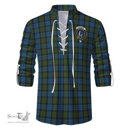 ScotsTee Shop Scottish Fletcher of Dunans Clan Crest Tartan Mens Scottish Jacobite Ghillie Casual Shirt