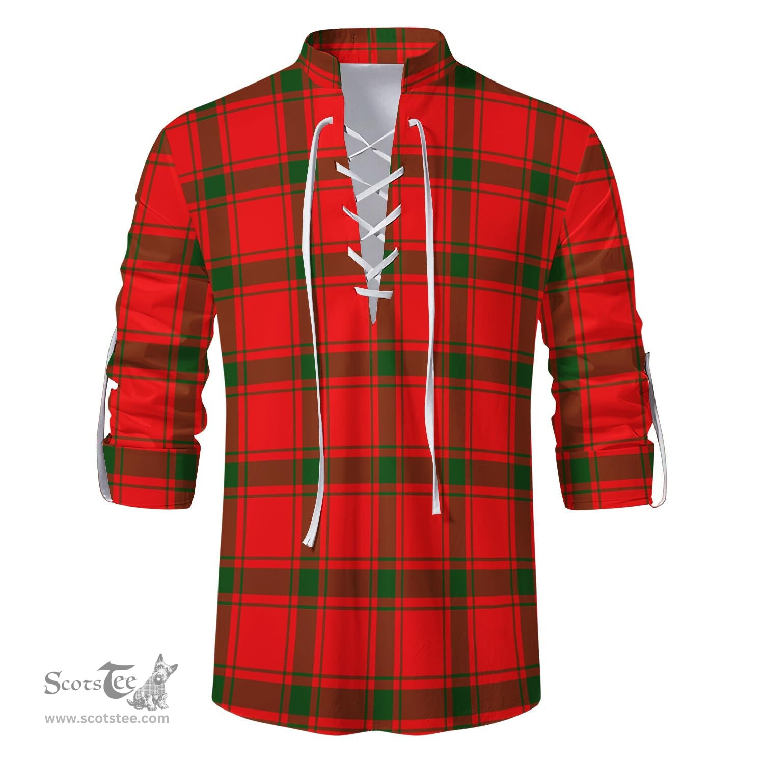 ScotsTee Shop Scottish Darroch Clan Tartan Mens Scottish Jacobite Ghillie Casual Shirt