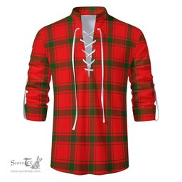 ScotsTee Shop Scottish Darroch Clan Tartan Mens Scottish Jacobite Ghillie Casual Shirt