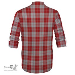 ScotsTee Shop Scottish Erskine Red Clan Crest Tartan Mens Scottish Jacobite Ghillie Casual Shirt