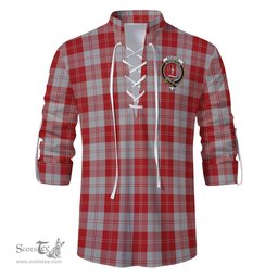 ScotsTee Shop Scottish Erskine Red Clan Crest Tartan Mens Scottish Jacobite Ghillie Casual Shirt
