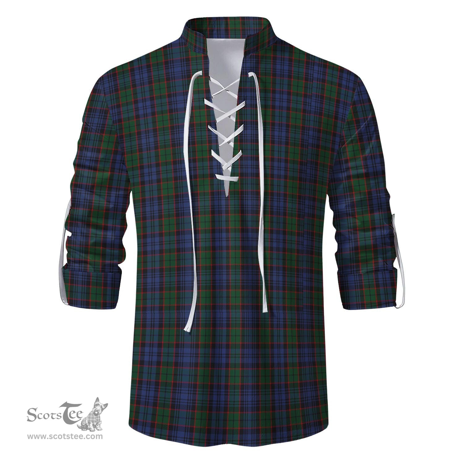 ScotsTee Shop Scottish Fletcher Clan Tartan Mens Scottish Jacobite Ghillie Casual Shirt