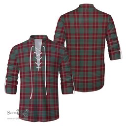 ScotsTee Shop Scottish Crawford Modern Clan Tartan Mens Scottish Jacobite Ghillie Casual Shirt