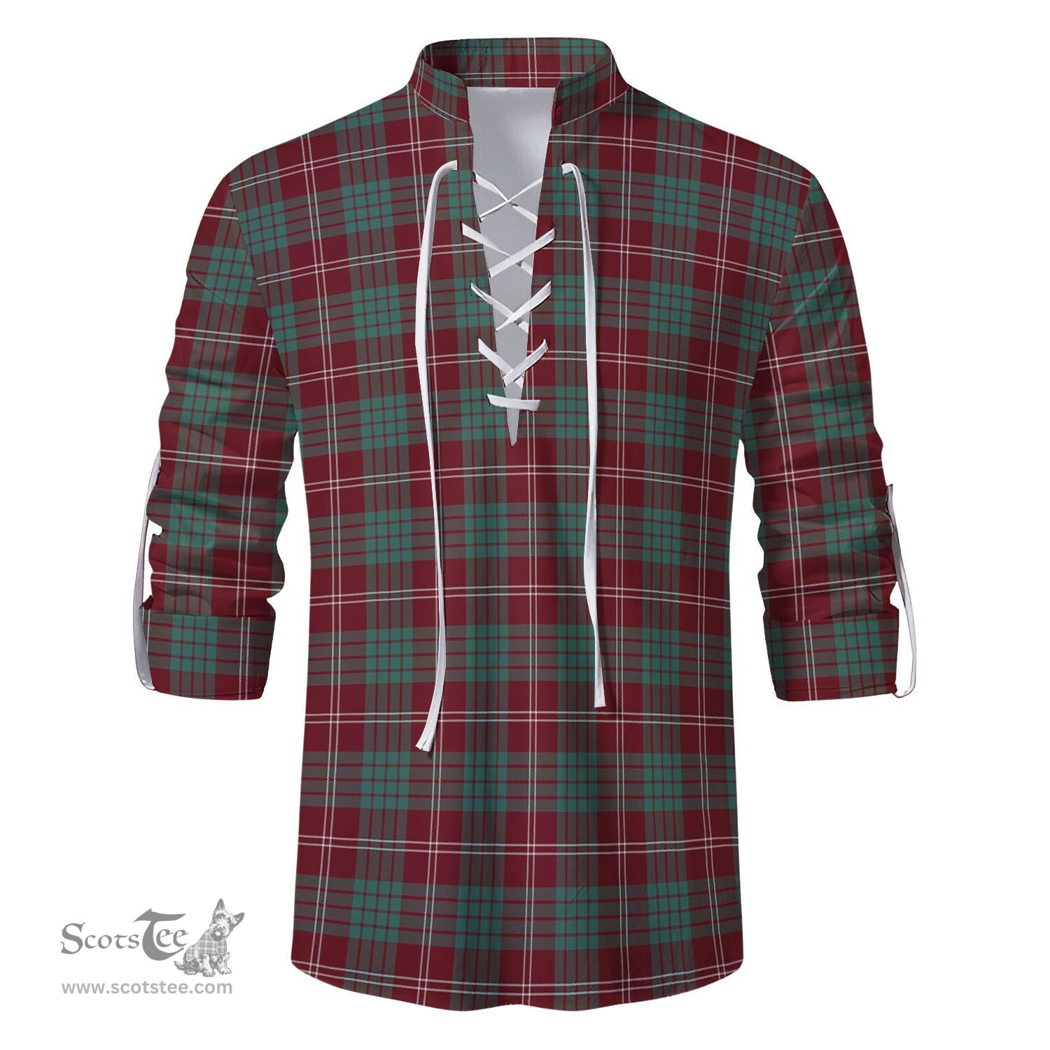 ScotsTee Shop Scottish Crawford Modern Clan Tartan Mens Scottish Jacobite Ghillie Casual Shirt