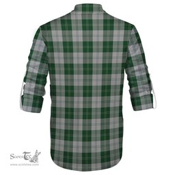 ScotsTee Shop Scottish Erskine Green Clan Crest Tartan Mens Scottish Jacobite Ghillie Casual Shirt