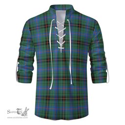 ScotsTee Shop Scottish Davidson Ancient Clan Tartan Mens Scottish Jacobite Ghillie Casual Shirt