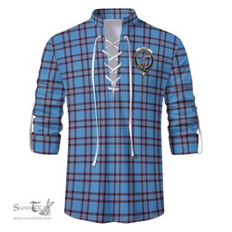 ScotsTee Shop Scottish Elliot Ancient Clan Crest Tartan Mens Scottish Jacobite Ghillie Casual Shirt
