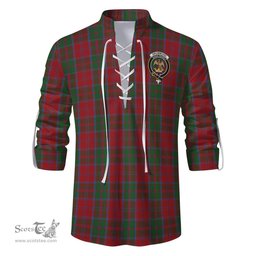 ScotsTee Shop Scottish Drummond Clan Crest Tartan Mens Scottish Jacobite Ghillie Casual Shirt