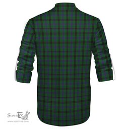 ScotsTee Shop Scottish Davidson Clan Crest Tartan Mens Scottish Jacobite Ghillie Casual Shirt