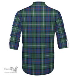 ScotsTee Shop Scottish Davidson of Tulloch Clan Crest Tartan Mens Scottish Jacobite Ghillie Casual Shirt