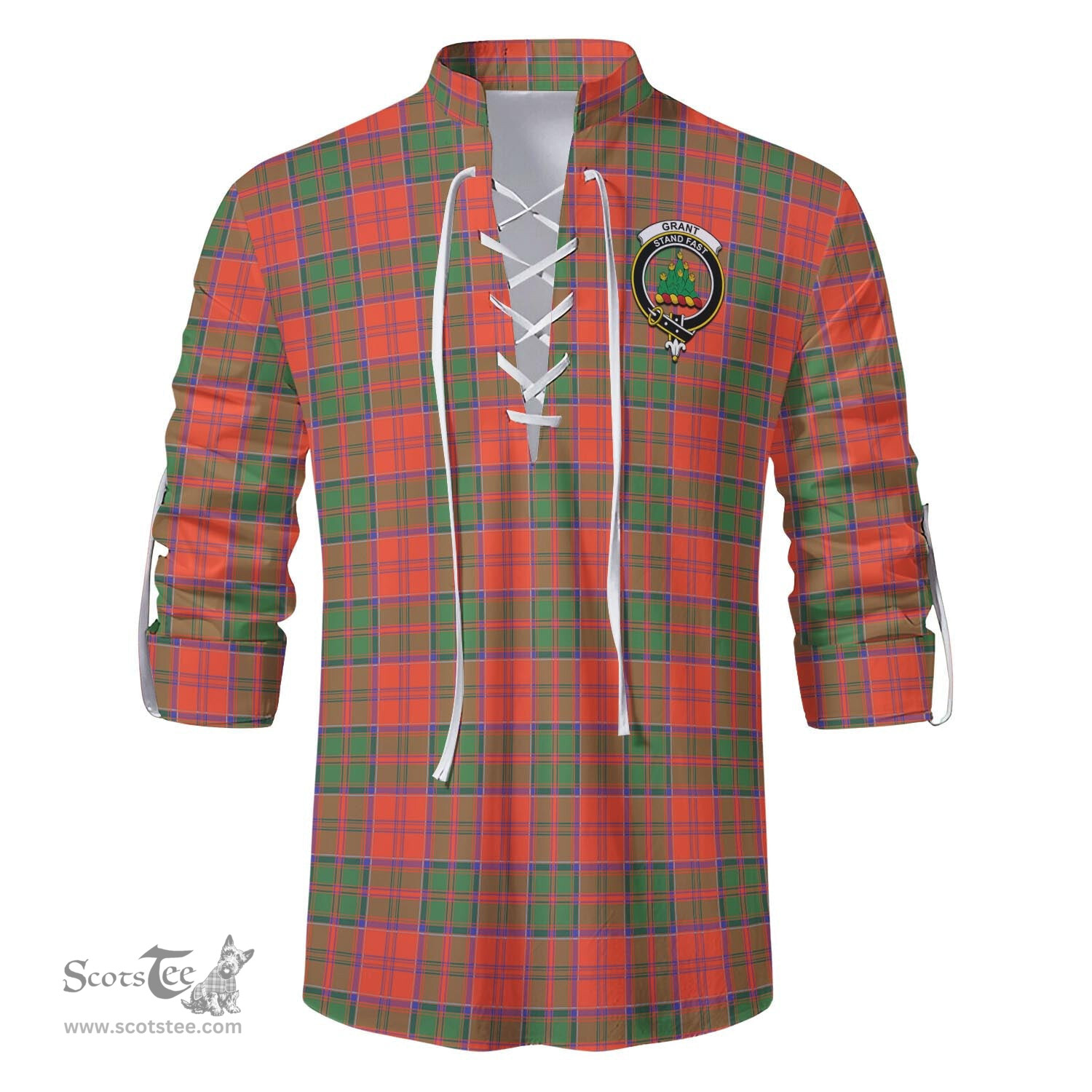ScotsTee Shop Scottish Grant Ancient Clan Crest Tartan Mens Scottish Jacobite Ghillie Casual Shirt