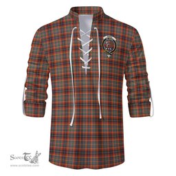 ScotsTee Shop Scottish Innes Ancient Clan Crest Tartan Mens Scottish Jacobite Ghillie Casual Shirt