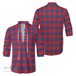 ScotsTee Shop Scottish Galloway Red Clan Tartan Mens Scottish Jacobite Ghillie Casual Shirt