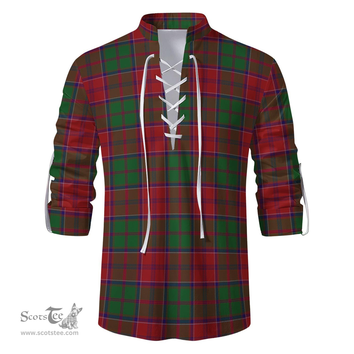 ScotsTee Shop Scottish Grant Clan Tartan Mens Scottish Jacobite Ghillie Casual Shirt