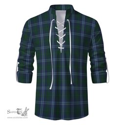 ScotsTee Shop Scottish Jones of Wales Clan Tartan Mens Scottish Jacobite Ghillie Casual Shirt