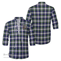 ScotsTee Shop Scottish Gordon Dress Modern Clan Crest Tartan Mens Scottish Jacobite Ghillie Casual Shirt