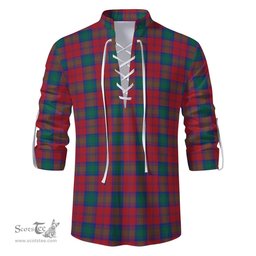 ScotsTee Shop Scottish Lindsay Modern Clan Tartan Mens Scottish Jacobite Ghillie Casual Shirt