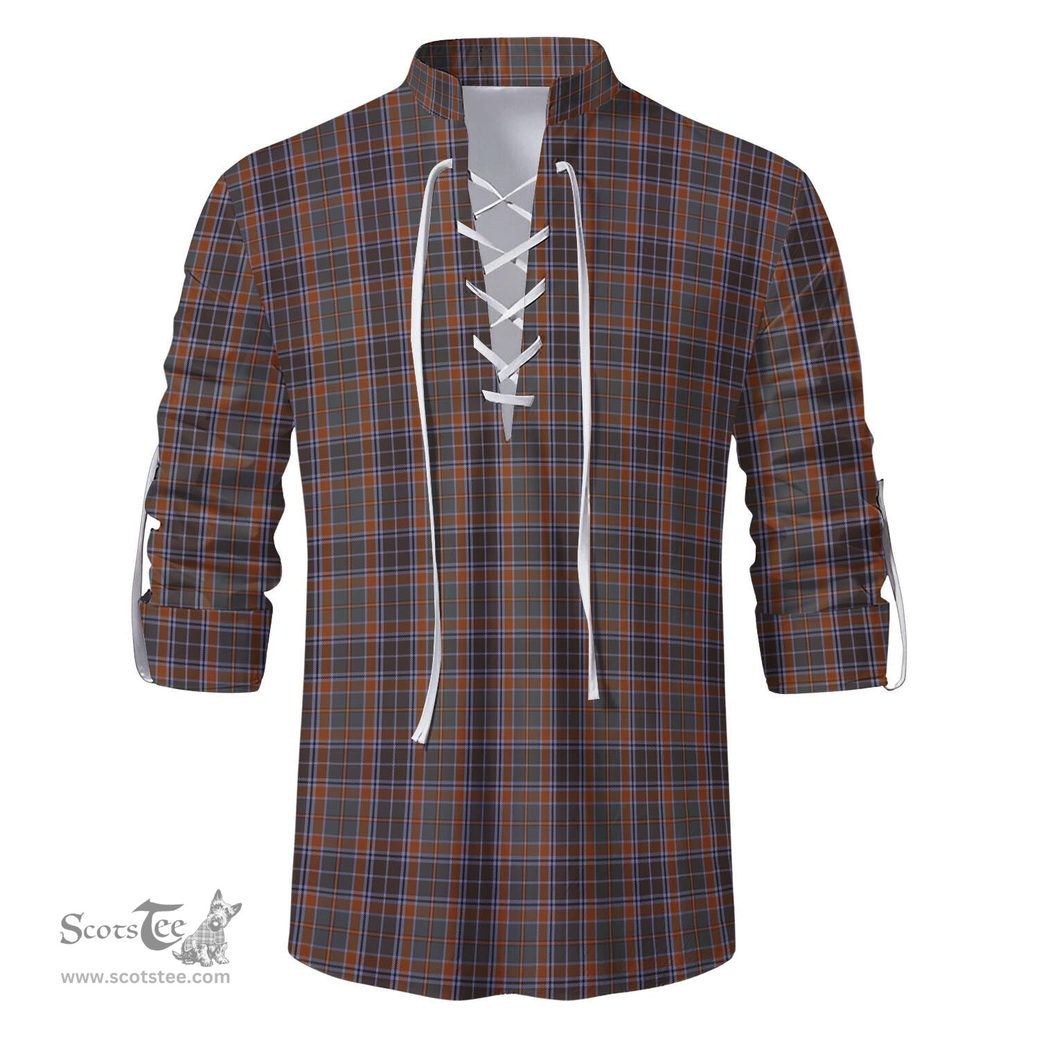 ScotsTee Shop Scottish Leitrim County Ireland Clan Tartan Mens Scottish Jacobite Ghillie Casual Shirt