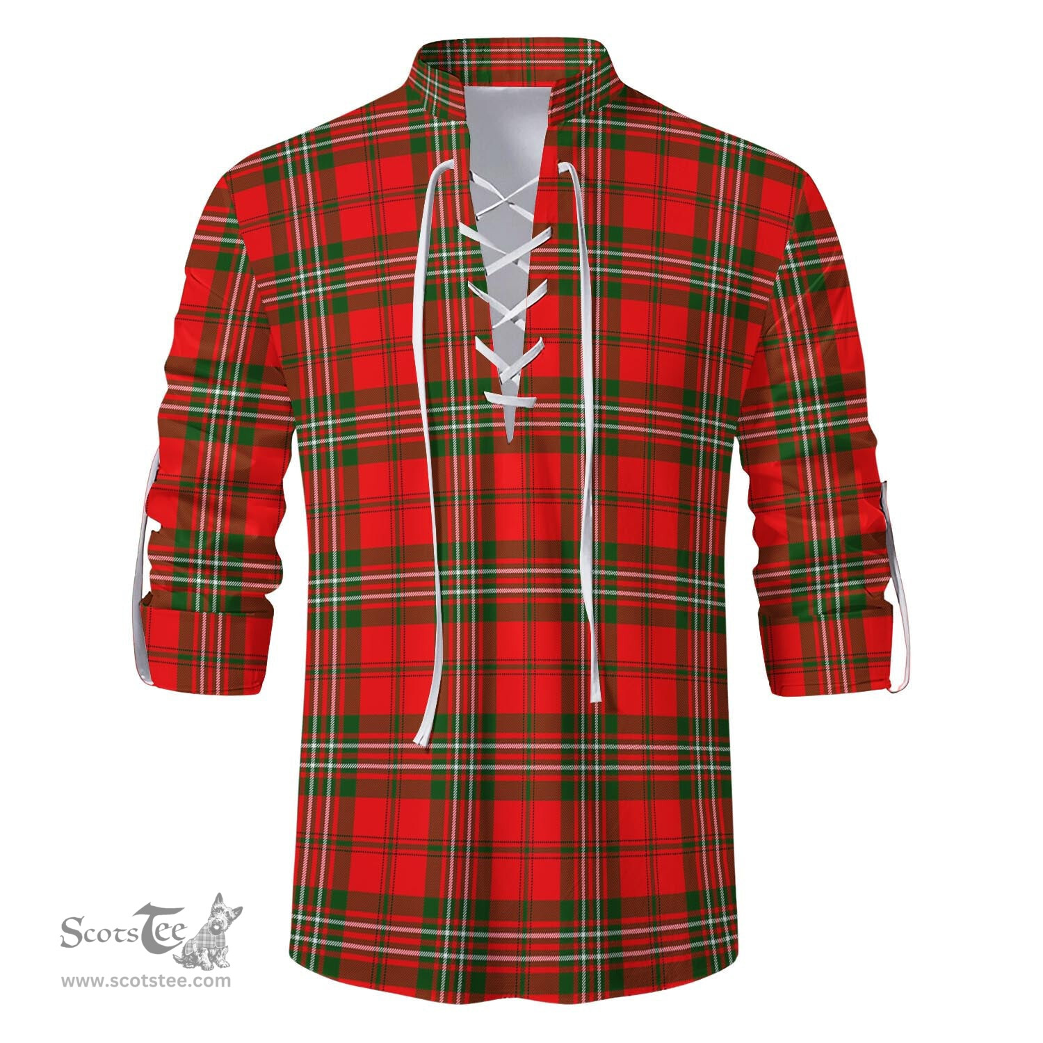 ScotsTee Shop Scottish Langlands Clan Tartan Mens Scottish Jacobite Ghillie Casual Shirt