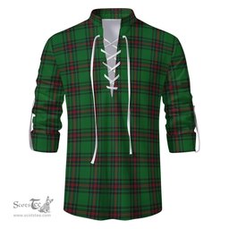 ScotsTee Shop Scottish Kirkaldy Clan Tartan Mens Scottish Jacobite Ghillie Casual Shirt