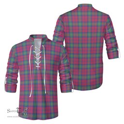 ScotsTee Shop Scottish Lindsay Ancient Clan Tartan Mens Scottish Jacobite Ghillie Casual Shirt