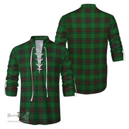 ScotsTee Shop Scottish Kinloch Clan Tartan Mens Scottish Jacobite Ghillie Casual Shirt