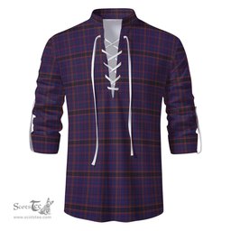 ScotsTee Shop Scottish James of Wales Clan Tartan Mens Scottish Jacobite Ghillie Casual Shirt