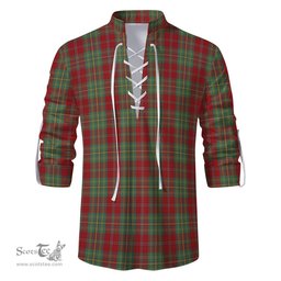 ScotsTee Shop Scottish Leask Clan Tartan Mens Scottish Jacobite Ghillie Casual Shirt