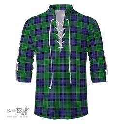 ScotsTee Shop Scottish Graham of Menteith Modern Clan Tartan Mens Scottish Jacobite Ghillie Casual Shirt