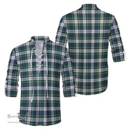 ScotsTee Shop Scottish Gordon Dress Ancient Clan Tartan Mens Scottish Jacobite Ghillie Casual Shirt