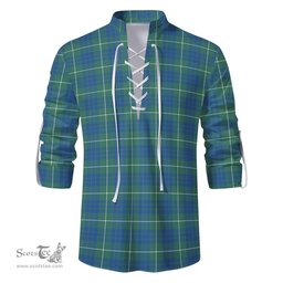 ScotsTee Shop Scottish Hamilton Hunting Ancient Clan Tartan Mens Scottish Jacobite Ghillie Casual Shirt