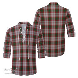 ScotsTee Shop Scottish Lindsay Dress Red Clan Tartan Mens Scottish Jacobite Ghillie Casual Shirt