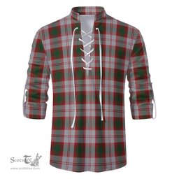 ScotsTee Shop Scottish Lindsay Dress Red Clan Tartan Mens Scottish Jacobite Ghillie Casual Shirt