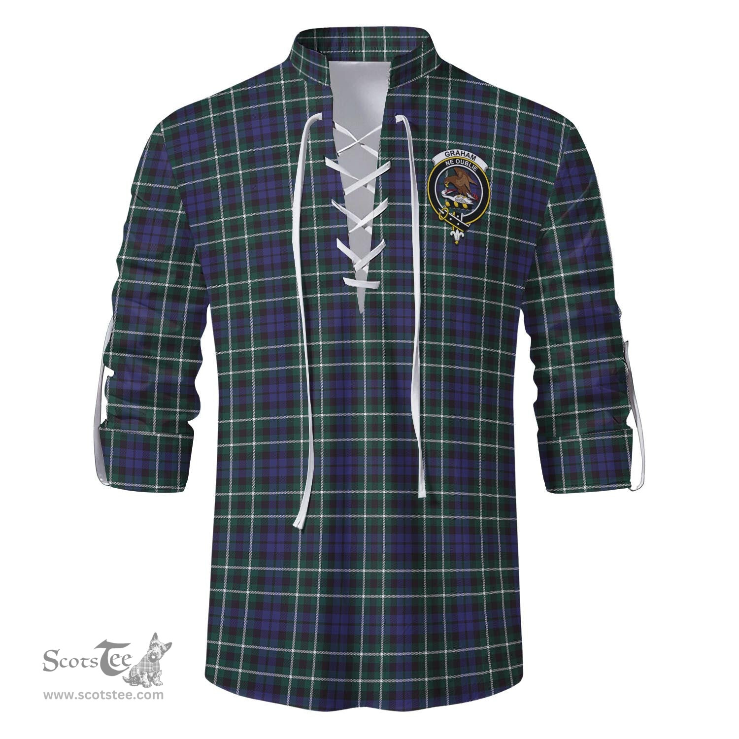 ScotsTee Shop Scottish Graham of Montrose Modern Clan Crest Tartan Mens Scottish Jacobite Ghillie Casual Shirt