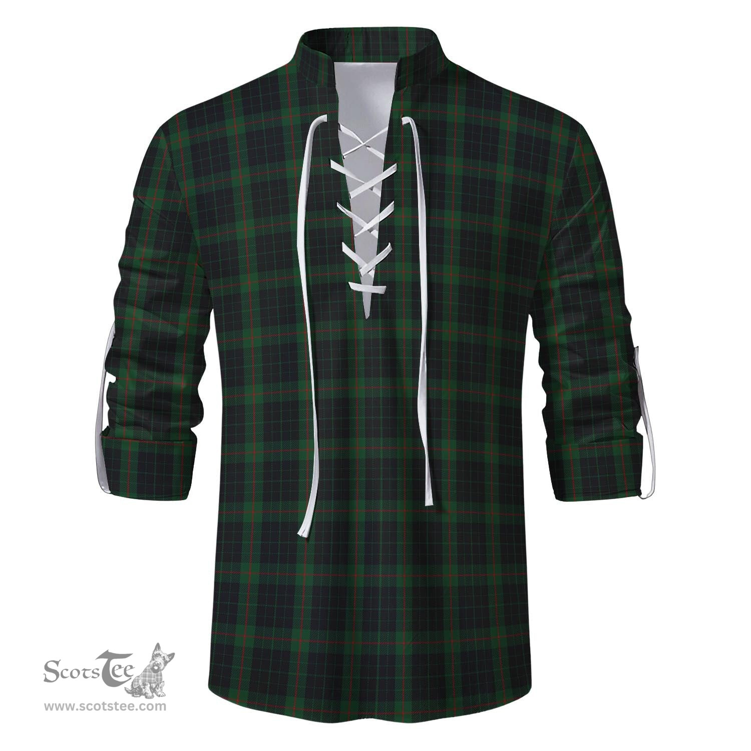 ScotsTee Shop Scottish Gunn Logan Clan Tartan Mens Scottish Jacobite Ghillie Casual Shirt