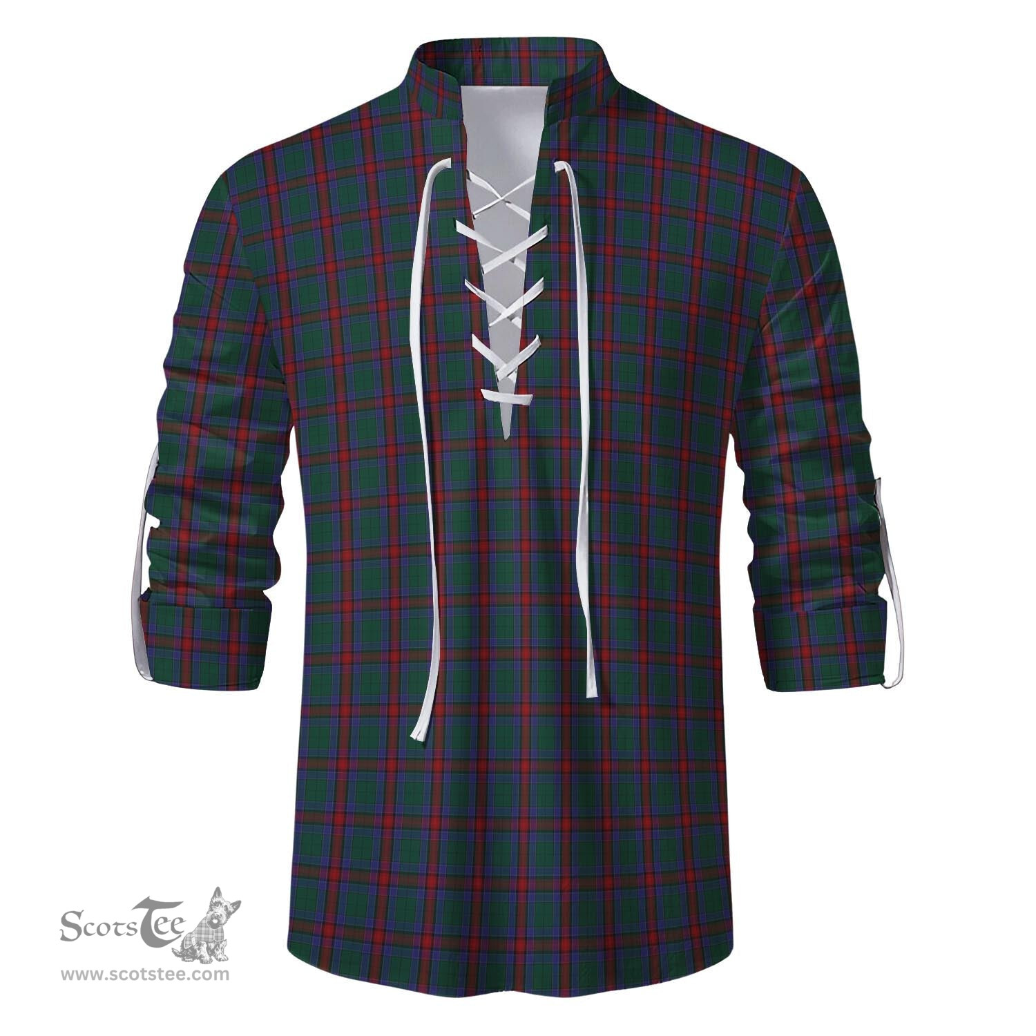 ScotsTee Shop Scottish Jardine Dress Clan Tartan Mens Scottish Jacobite Ghillie Casual Shirt